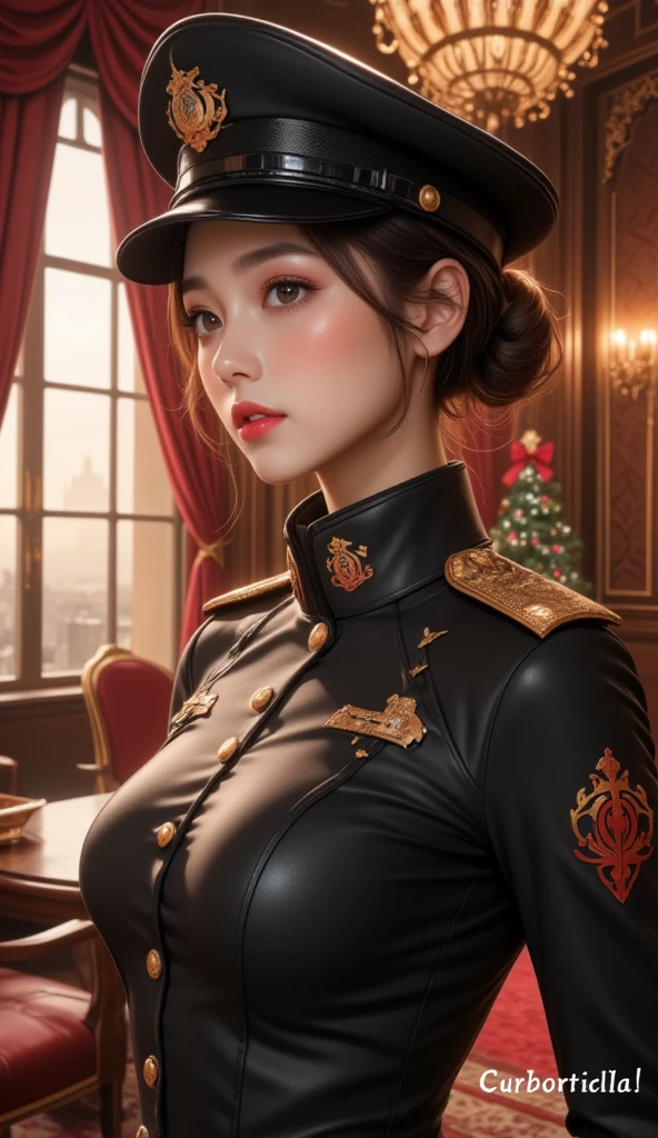 RAW photo, (Random shot, full body in frame, Side view focus, Dutch Angle), ((Asian adult female, one-person,) (traditional Chinese dress, one-piece, dark navy, long length, elegant, embroidered, decoration, fascinating,) random posing, stylish, cool, cute, sexy),