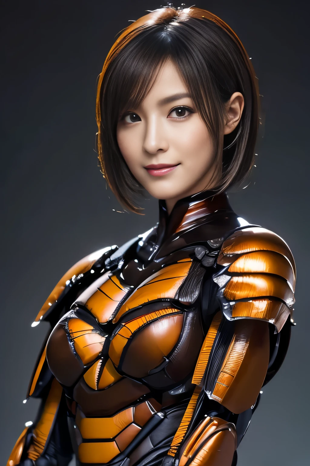 (high resolution,masterpiece,best quality,extremely detailed CG, anime, official art:1.4), realistic, photo, amazing fine details, all intricate, gloss and shiny,awesome many layers, 8k wall paper, 3d, sketch, kawaii, illustration,( solo:1.4), perfect female proportion,villainess, (fusion of dark brown cockroach and lady:1.4), (brown cockroach form lady:1.2), (brown cockroach lady:1.2), (fusion:1.2), (solo:1.4), (evil smile:1.2), muscular, abs, (cockroach brown exoskeleton bio insect suit:1.4), (cockroach brown exoskeleton bio insect armor:1.2), (brown transparency cockroach wing:1.4), (brown cockroach antennae:1.3),