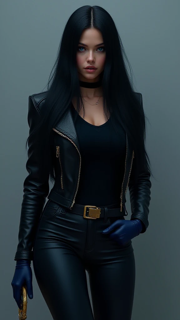 1boy, doggystyle, pov, 1girl,hopefn,blue lips, navel, blue hair, jacket, skirt, belt, fingerless gloves, in a bedroom