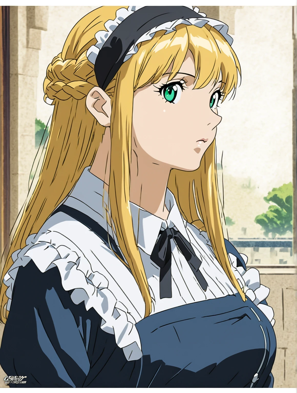 score 9 、score 8 up、score 7 up、source anime、1girl、anime girl with a cup of coffee and a cake、alone、change in dress、( Maid ) girl、portrait of changeta、Blonde、 long hair、 green eyes、french braid、crown braid、Classic Girl、 beautiful anime girl sitting on a chair、 Colored Sketch Anime Manga Panel、 2000s Anime Art Style 、Big Breasts、 Big Breasts 、Seductive anime girl in blue maid outfit 、white pantyhose、change、Classy atmosphere 、slender body、Manga Painting 、 Long Sleeve 、Official Fan Art、 HD FAN ART 、 in Bowwater art style、anime girl in a maid costume、 captivating anime girl 、Anime Drawings、looking at viewer、 cowboy shot、Girl Focus 、High quality color sketch、 Anime Moe Art Style 、Wear nice clothes 、(anime girl)、 beautiful anime portrait、an anime girl、pretty anime girl、beautiful anime girl、 created by Anime Painter Studio、Anime dick!!!!、Painted in an anime artist's studio、 realistic anime art style、 digital anime art !!、