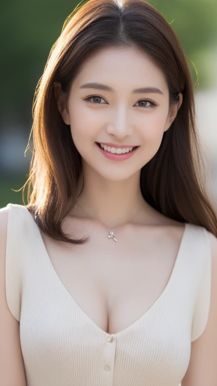 Dressed, (photographrealistic:1.4), (Hyper realistic:1.4), (Realistic:1.3), (Smoother lighting:1.05), (increase cinematic lighting quality:0.9), 32K, 1girl in,25-years old, Realistic lighting, Backlighting, Light on Face, raytrace, (Brightening light:1.2), (Increase quality:1.4), (Top quality real texture skins:1.4), finely detailed eyes, finerly detailed face, (tired and sleepy and joy:0), (Laugh:1.4), Black Suit,a necklace, (Increase body line mood:1.1), (Increase the beauty of skin texture:1.1)