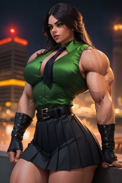 Russian amazingly beautiful woman, mature female soldier, Soviet, [Female Sniper],(obra-prima, qualidade superior, melhor qualidade, arte oficial, beautiful and aesthetic: 1.2),(((bodybuilder))) ,((green eyes)), ((muscular)),fitness,goth makeup,apocalypic_fashion, 1, tatuagem batman tattoo, solo, ornamento de cabelo, desembainhamento, cabelo preto, bainha, tatuagem nas costas, olhos azuis, fora do ombro, ombros nus, flor, olhando para o espectador, segurando, maquiagem,