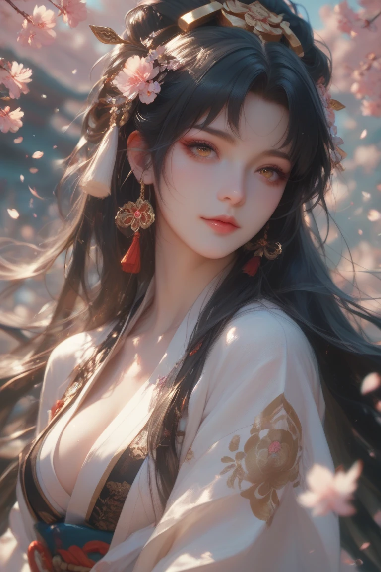 God of ancient Japan々Kihana Sakiyahime who is the goddess、 black hair、It controls cherry blossoms and fire、Kihana Sakiyahime, the 