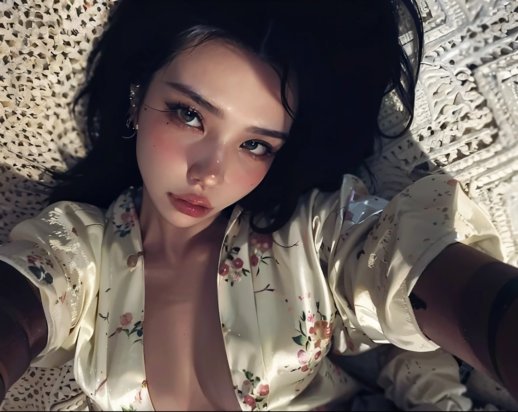Jennie,(close up photo:1.2),(POV:1.4),South Korean, femele, perfect eyes,1Girl,Complex 3D rendering, Ultra-detail, Portrait of a beautiful woman, Capricious portrait, striking features, beauty, intriciate detail, dramatic composition, taut, Faint hair, contrast, texture, 真实感, high-quality rendering, stunning art, highs quality, film grain, FUJIFILM XT3, Whirlpool Bokeh, (Photorealistic, Photorealistic:1.4),Raw-Photo,physics based rendering,(8K, Top Quality, masterpiece:1.2),(full body shooting:1.2),(close up photo:1.3),octan render,Highly detailed CG unity 8K wallpaper,Surreal details, Glowing skin,Masterpiece, superlative, realisitic, Jenny wears trendy brands. Football T-shirt, Shorts, open waist, bare shoulder, cleavage, Layered, Long leg, wasteland punk style, The background is a wasteland, desert, Wind and dust details complex, High image quality, photography lighting, 16 k,No bra,White panties,Wet body