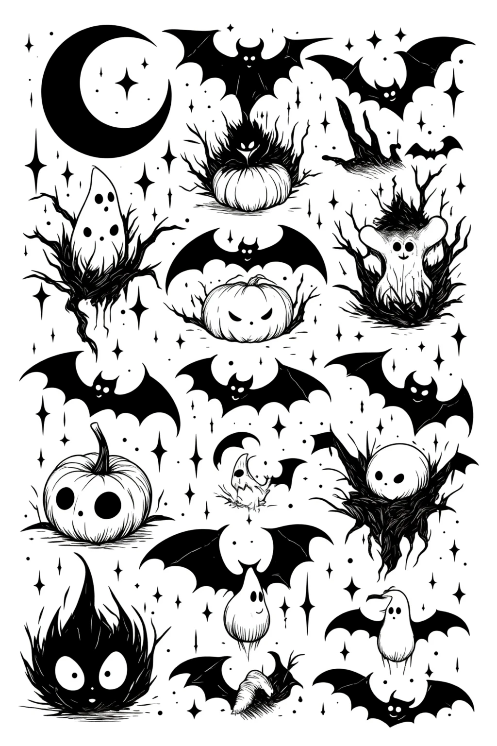  large collection of Halloween tattoos and symbols, Flash Sheet,  tattoo flash , sailor jerry  tattoo flash , mcbess, mcbess illustration, mcbess poster,  artwork, ink  artwork,  tattoo sketch ,  sticker illustration , Ink drawing,  tattoo graphic , graffiti, hd  artwork,  HD vector art , Retro line art,  line art illustration ,  tattoo design 