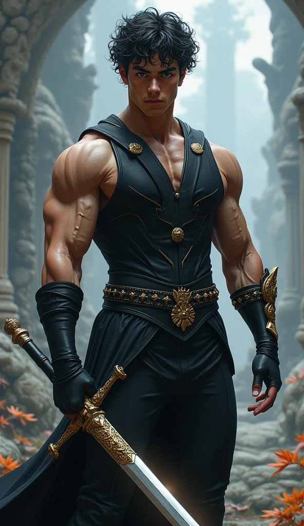 ((2heads:1.5)), blonde man, irish man 18 years old, black straight hair, wide hips,wide shoulders, perky breasts, no facial hair, no body hair, feminine face,  thin waist, (big bulge:1.5),brown hair,smiling ,skinny, mortal kombat charactert,, delicate body hair visible, mortal kombat background,mortal kombat  layout very detailed and realistic skin with some body hair on arms, some minor blemishes on face, acne,pov, looking away into the distance