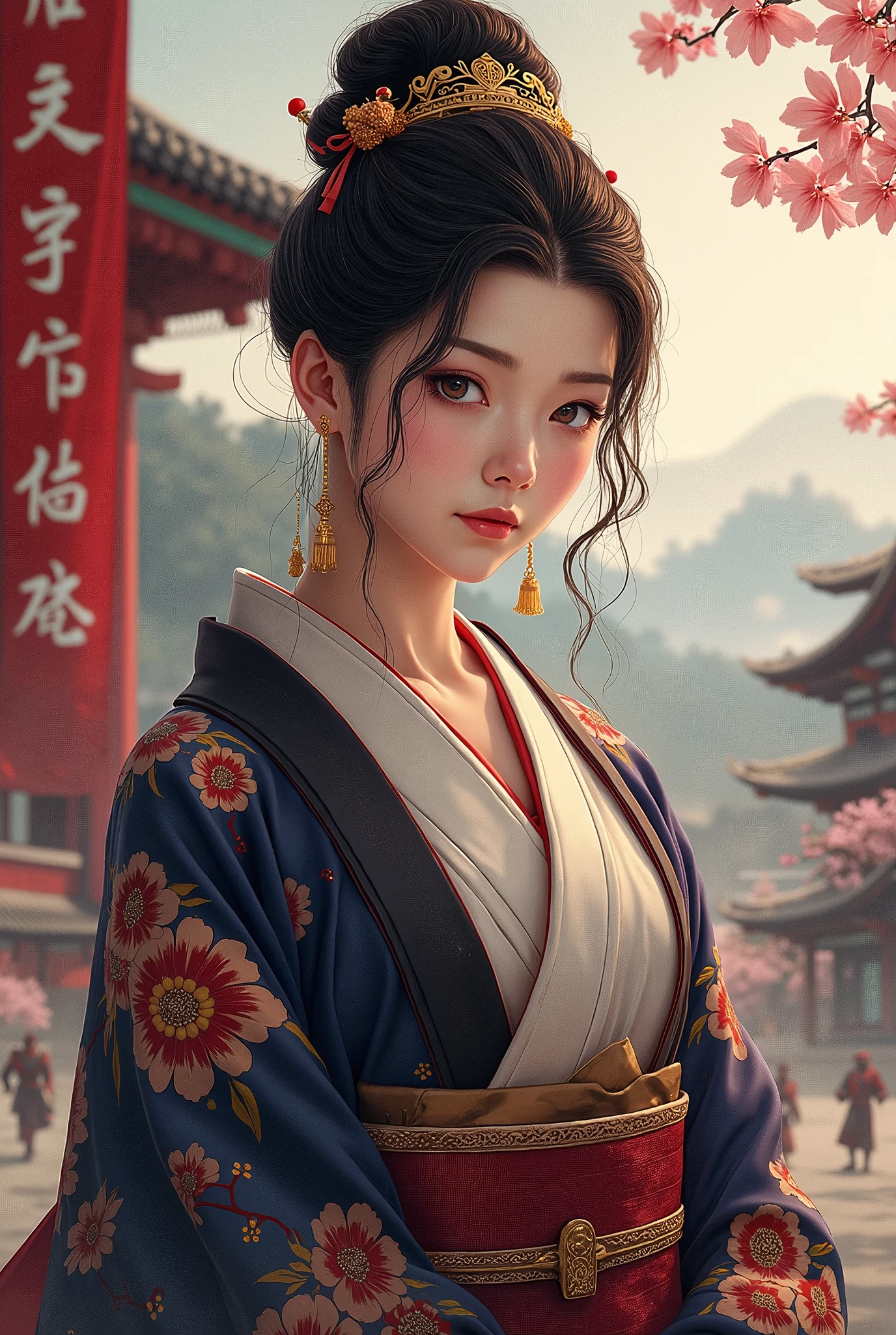 Stories from the Sengoku Period ,  Oda Nobunaga's younger sister Oichi,  high image quality, masterpiece, 