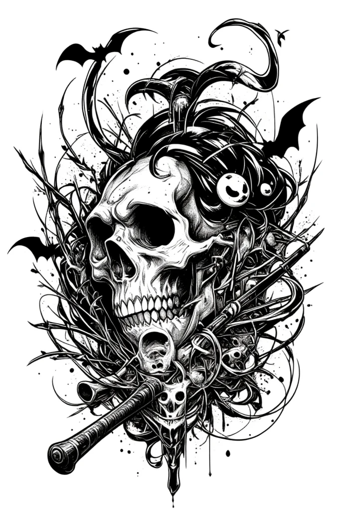  large collection of Halloween tattoos and symbols, Flash Sheet,  tattoo flash , sailor jerry  tattoo flash , mcbess, mcbess illustration, mcbess poster,  artwork, ink  artwork,  tattoo sketch ,  sticker illustration , Ink drawing,  tattoo graphic , graffiti, hd  artwork,  HD vector art , Retro line art,  line art illustration ,  tattoo design 