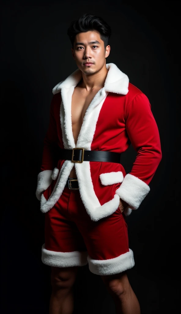 handsome white man in sexy Santa outfit