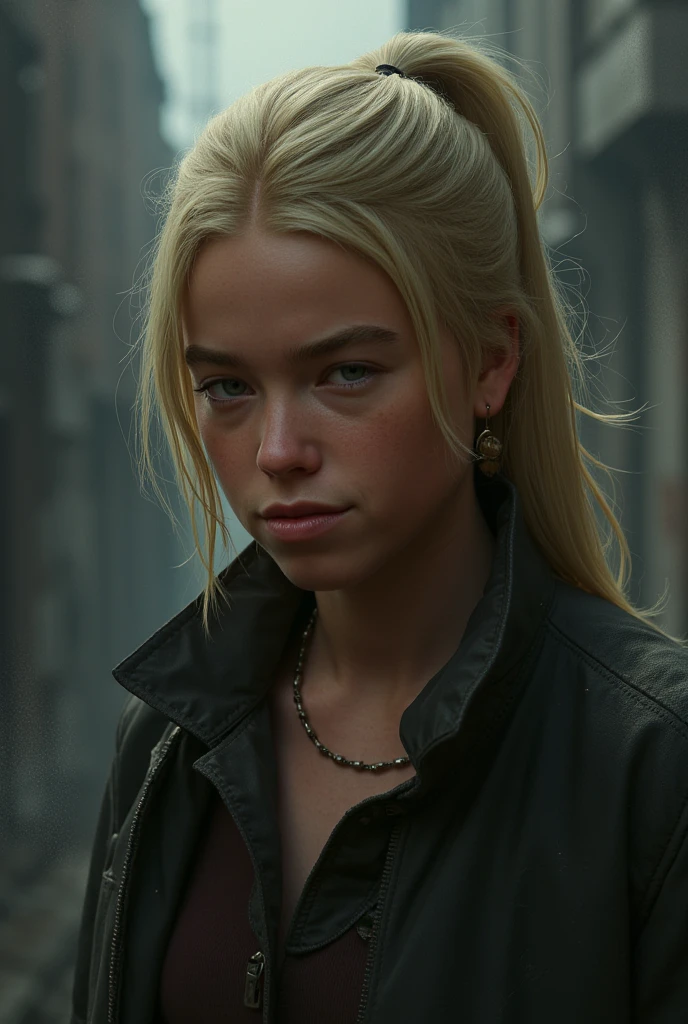 Milly Alcock, blonde ponytail,the last of us style 