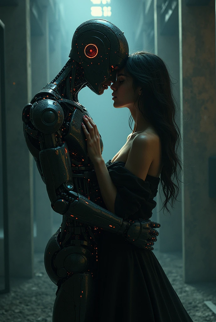 Red robot and kiss girl