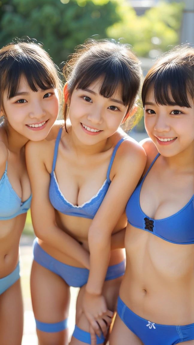 (Japanese cute Girls:1.5),whole body、(Glowing Skin:1.3),(teen:1.5)(shy face:1.5),ponytail,(very cute:1.5)(cameltoe:1.5),blush,smile,(high school girls:1.5)(18 years old:1.5), Cute Face, Japanese, (3+girls:1.5), Light blue underwear, whole body, ass,fullback panties(very young girls:1.5)(multiple girls:1.5)(flat chest:1)small,small breasts(junior high school girls:1.5)track uniform,