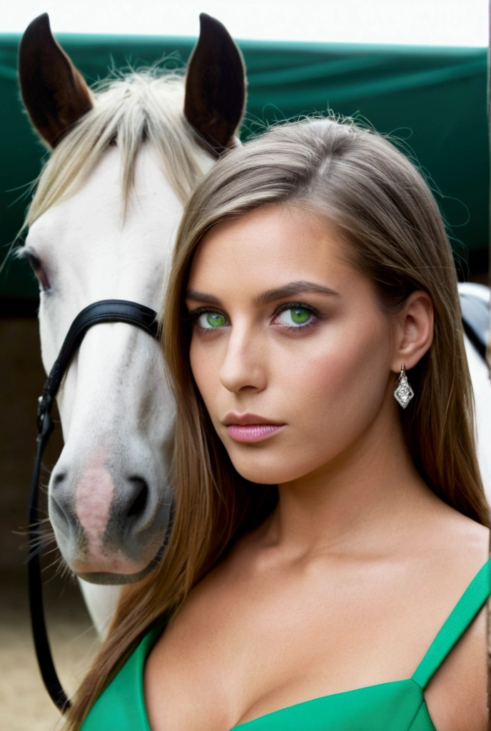 
Lina a des cheveux châtains clairs, souvent attachés en une queue de cheval décontractée. Ses yeux sont d'un vert éclatant, et elle a un style vestimentaire qui mélange modernité et tradition, souvent agrémenté de bijoux artisanaux, elle a des formes généreuses et de énorme seins.
