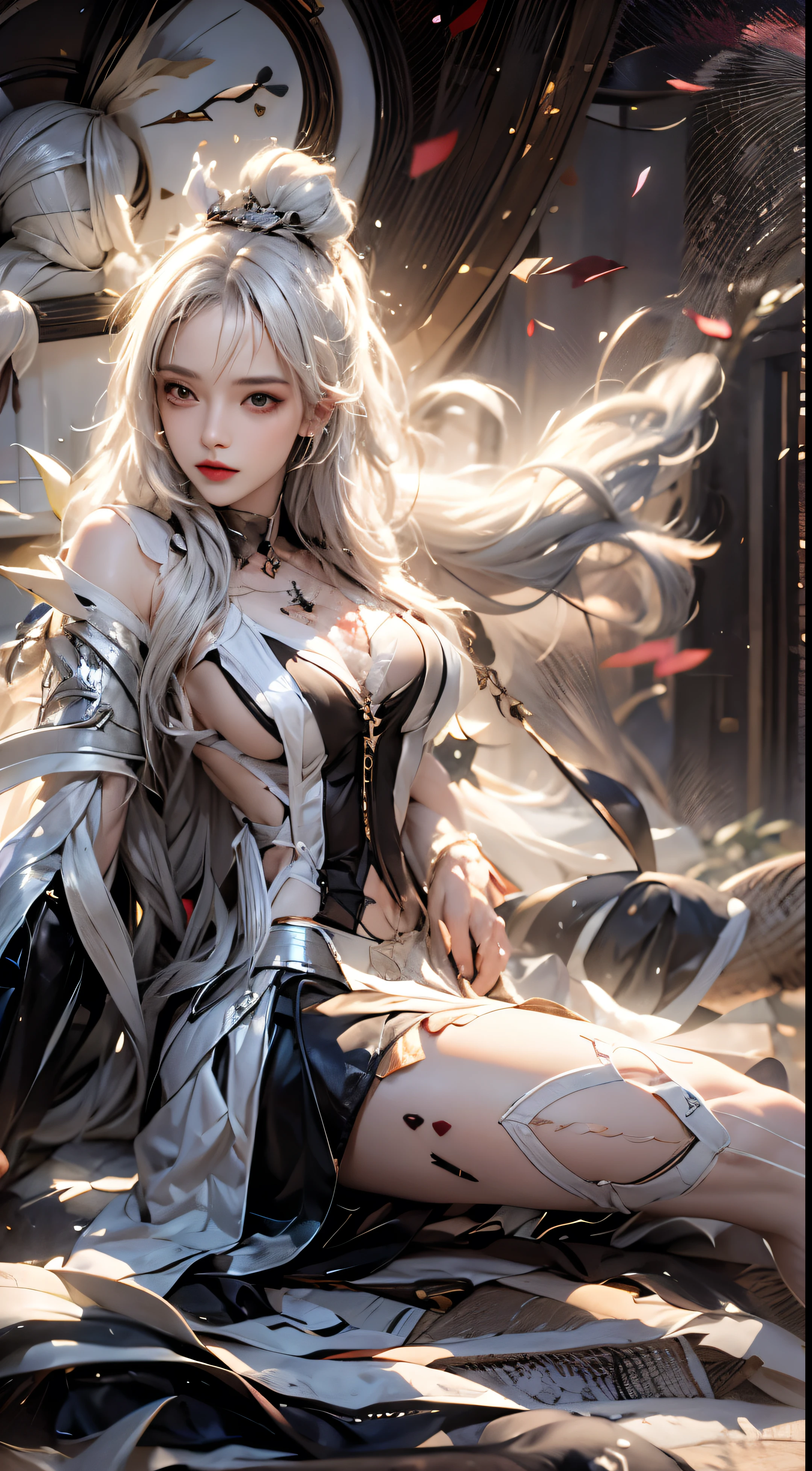 arafed woman in a black and white outfit holding a sword, guweiz on artstation pixiv, guweiz on pixiv artstation, by Yang J, artwork in the style of guweiz, 🌺 cgsociety, fanart best artstation, wlop rossdraws, trending on artstation pixiv, ig model | artgerm