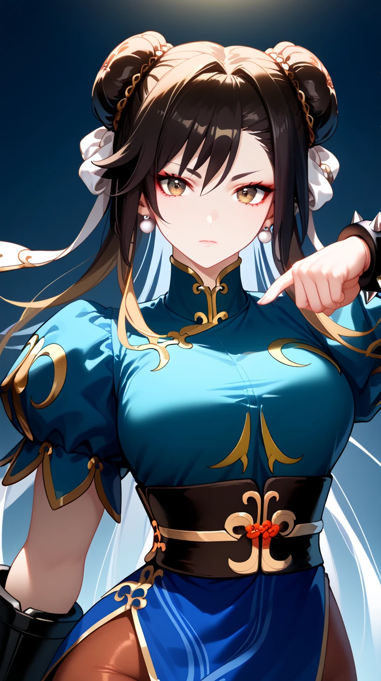 score_9, masterpiece, high quality, (Chun-li fusion merged Xianyun Genshin impact), sexy body, smooth skin, metropolitan scene, dynamic pose, combined outfits, (8K), (Dramatic Lighting), half body photo, Expressiveh