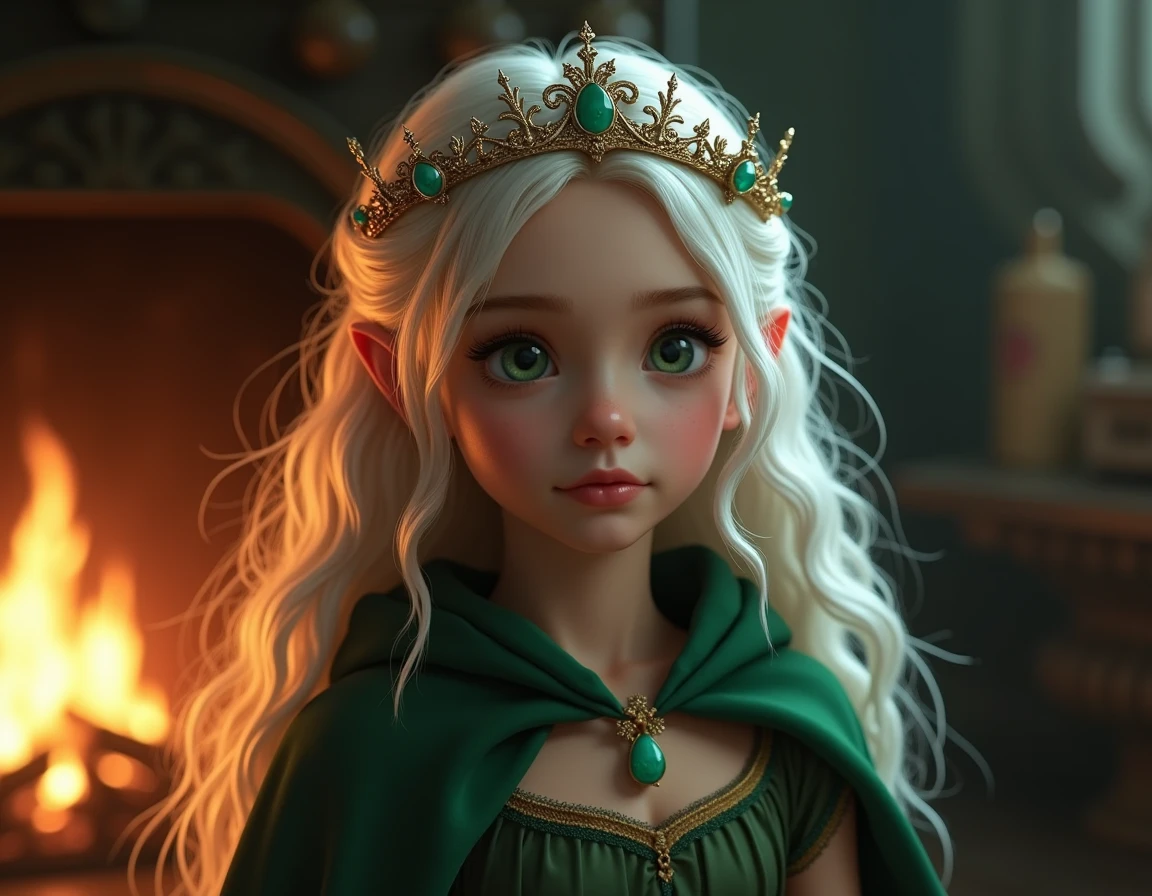 (master part, qualidade superior, Realistic) 11-year-old gothic girl, angelic beautiful child, fantasy photoshoot, with green eyes and long blonde hair down to the waist, Scenario Atlético Esporte Clube