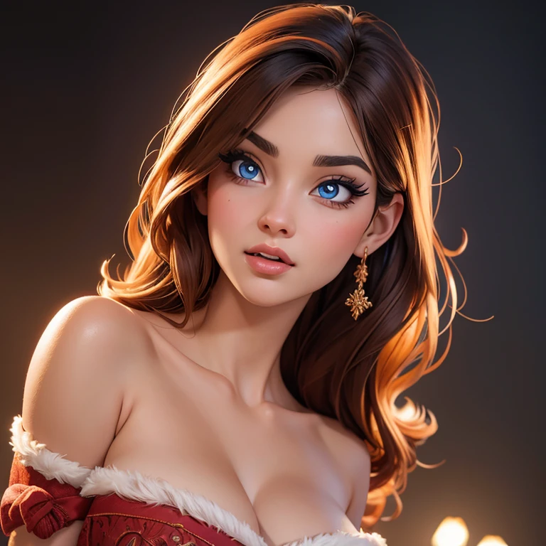 (extremamente delicado e bonito: 1.2), 1girl, franja, olhos azuis, blur, blur background, arco, brown hair, Cale a boca, side view, cabelo entre os olhos, hair arco, lanterna, light particles, mangas compridas, look at audience, medium hair, Noite, red arco, sozinho, Estrelas(simbol), parte superior do corpo, sorrir, red lips