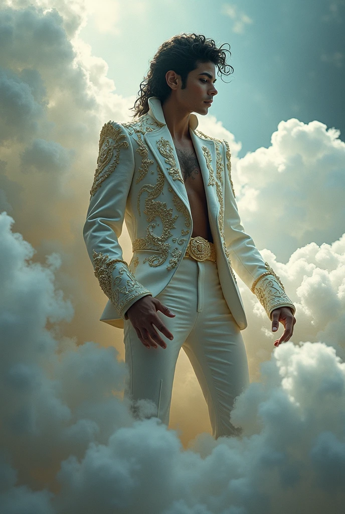 (8K, RAW photo, Highest quality),Realistic,2 handsome men，Stand on the endless desert，frontage，Intricate details，Extremely detailed eyes and eyelashes，Muscular male,Manly,looks away,Closed mouth，Male focus,Solo,Flying transparent robe，Exposing the pectoral muscles，Exposing abs，White transparent trousers，Barefoot，No shoes，full bodyesbian,Night sky,Soft lighting,Cinematic lighting,Portrait,Close-up,Lovingly