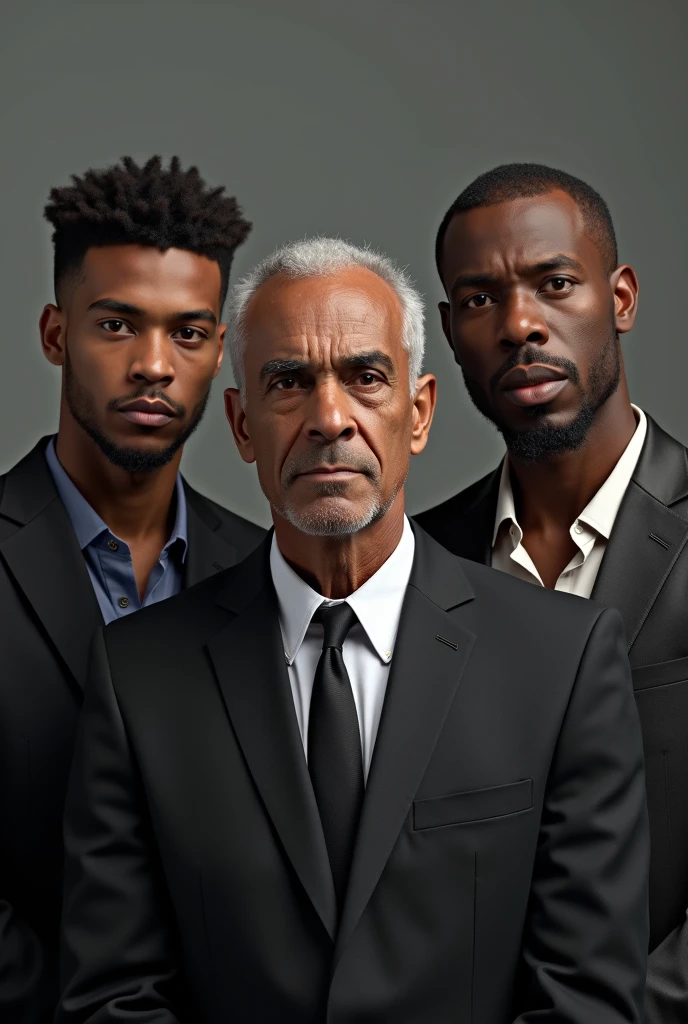 Make a picture of the Emigrants hugging Don Pascual ,wender daddy,
wender bleis and rastaman, el emigrantes tiene traje dorado y piel bronceada pelo negro atractivo y mucha mandibula marcada stomach 1.98 is very tall and very muscular, el wender bleis es flaco stomach 1.70 and has a black suit with a bow, el wender daddy stomach 1.74 has a mustache and wears a black suit with a bow tie, Now Rastaman has a brown suit, is of African descent, He has dreadlocks and a voluminous beard, stomach 1.85 the mustache joined to the beard, and he is skinny, And to finish the Easter gift is white, old man with beard and gray hair, He has a cane and a beret, and a very elegant suit from its time .
Make all the characters as close to reality as possible, hugging but looking at the camera.