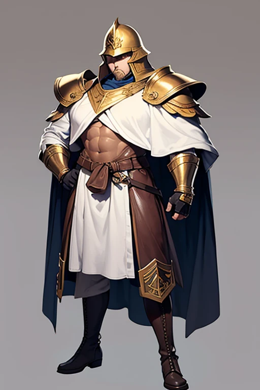 (masterpiece:1.2, best_quality, intricate_details, high_resolution, hyper detailed, highly_detailed), Varus from League of Legends wearing adventurer's outfit, white colour and brown colour outfit, broad shoulders, tall muscular guy, 1 male, detailed face, standing on a castle, (ethereal background:1.2), (high sharpness, 4K resolution)