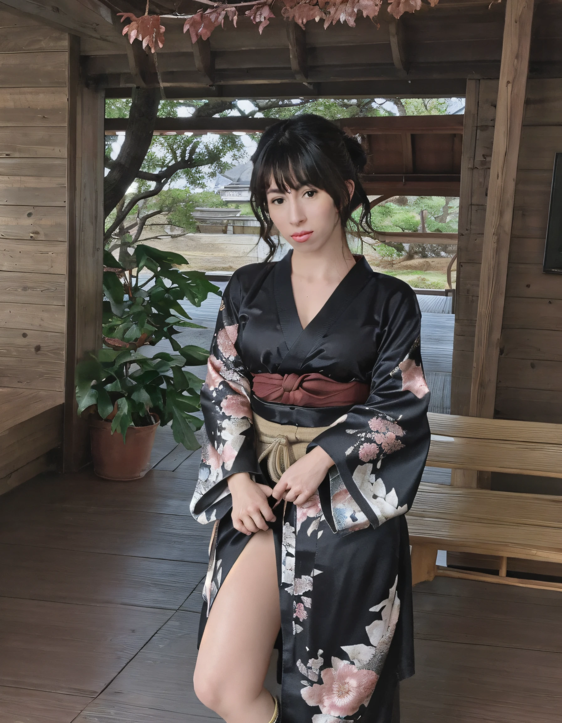 score_9,score_8_upper,score_7_upper,8k, High resolution, 5 years old、beautiful girl, bright black hair, Thin Hair, Small face, cute、Highest quality,Japanese face、small mole on the corner of the eye,((Puffy eyes))、(Upper)、Short Bob、Look at the opponent、riverbank、The corners of the mouth are upturned、Beautiful legs、Flower Hair Ornaments、sexly、sensuous、Blushing、Masturbation、dark purple kimono、Summer festival