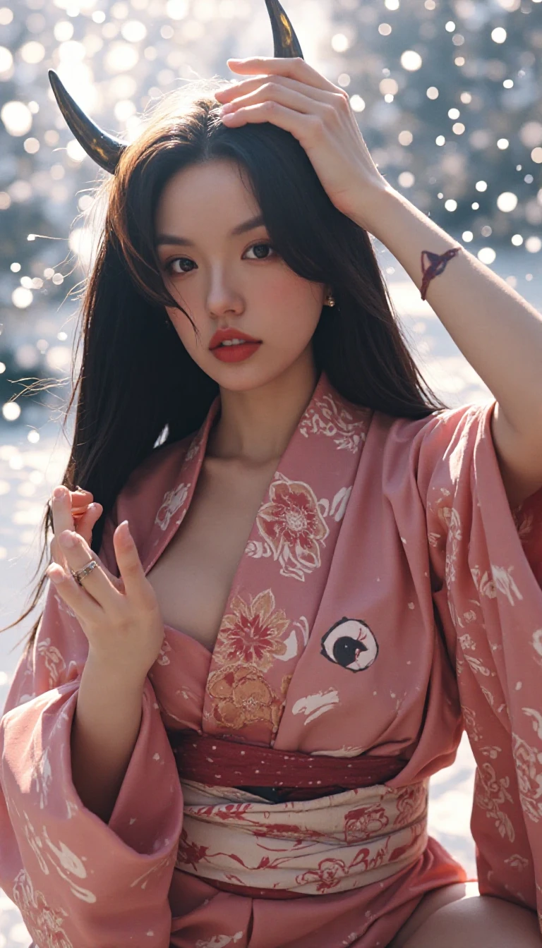 Original photo:1.2),(Realistic:1.4),Beautiful detailed girl,Very detailed eyes and face,Beautiful details in the eyes,Ridiculous,incredibly Ridiculous,Very detailedな,High resolution,Very detailed,Highest quality,masterpiece,figure,Very detailed,CG,Unified,8k wallpaper,wonderful,The finer details,masterpiece,Highest quality, Perfect lighting,1 Girl, (((Boa Hancock))), Long Hair, Epaulettes, Cape, Red crop top, Side slits, Cowboy Shot, Background Tokyo