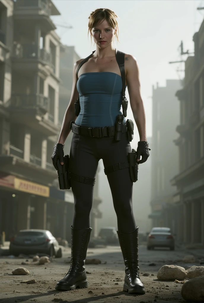 Jill Valentine Resident Evil Apocalypse, side view, boots, focus boots.