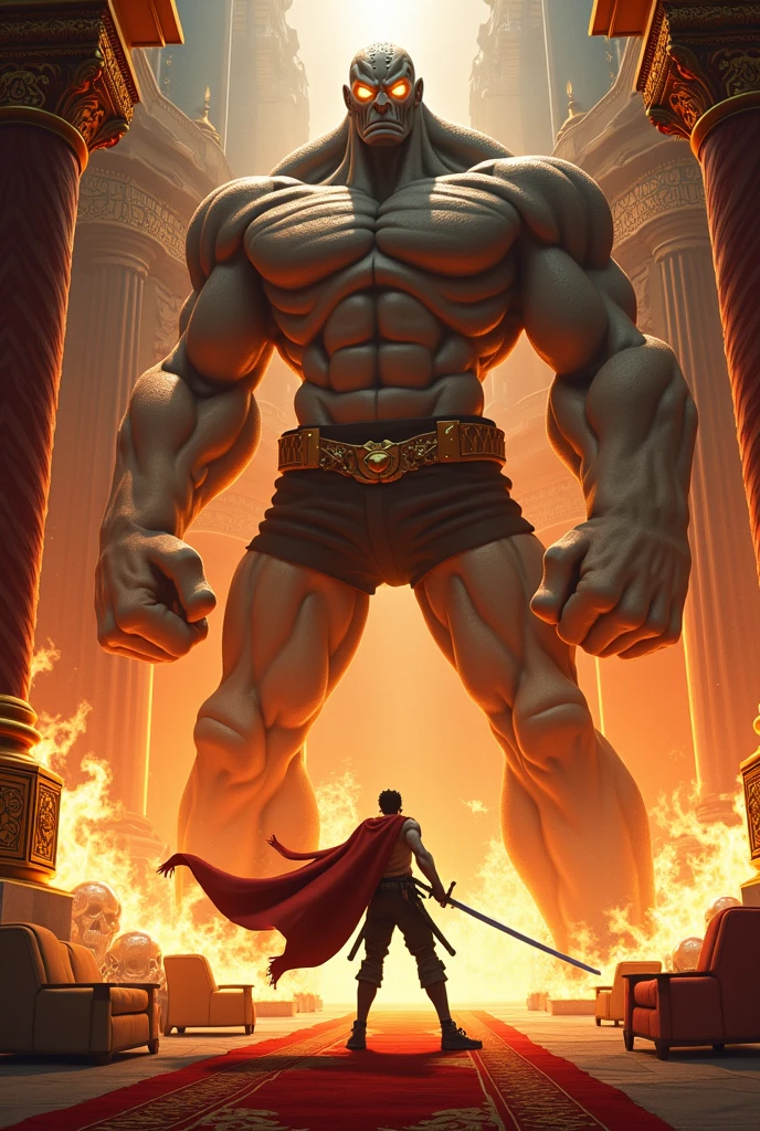 Muscular and royal prince watching a giant muscular elf in a thong 