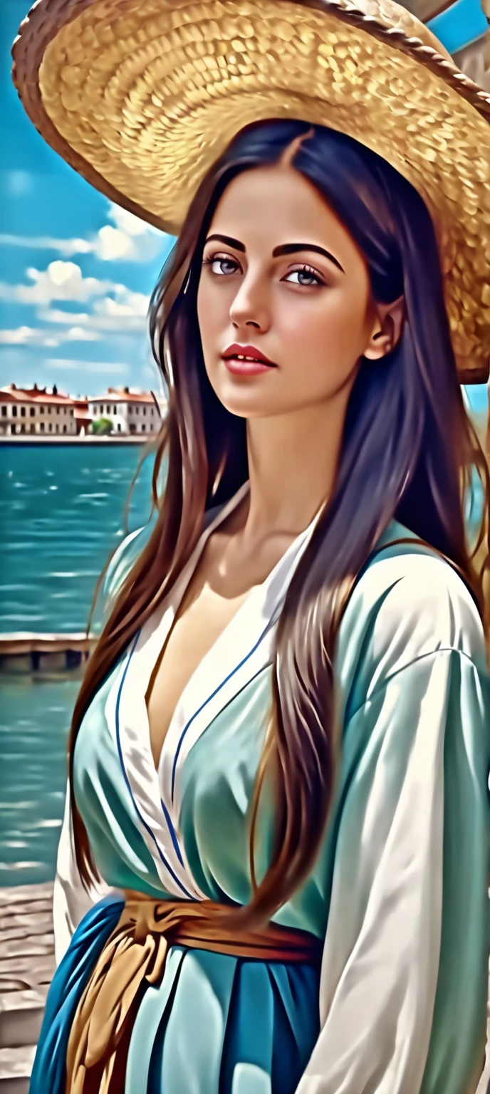 old oil painting style in hyperrealistic 4k high resolution, improves colorization