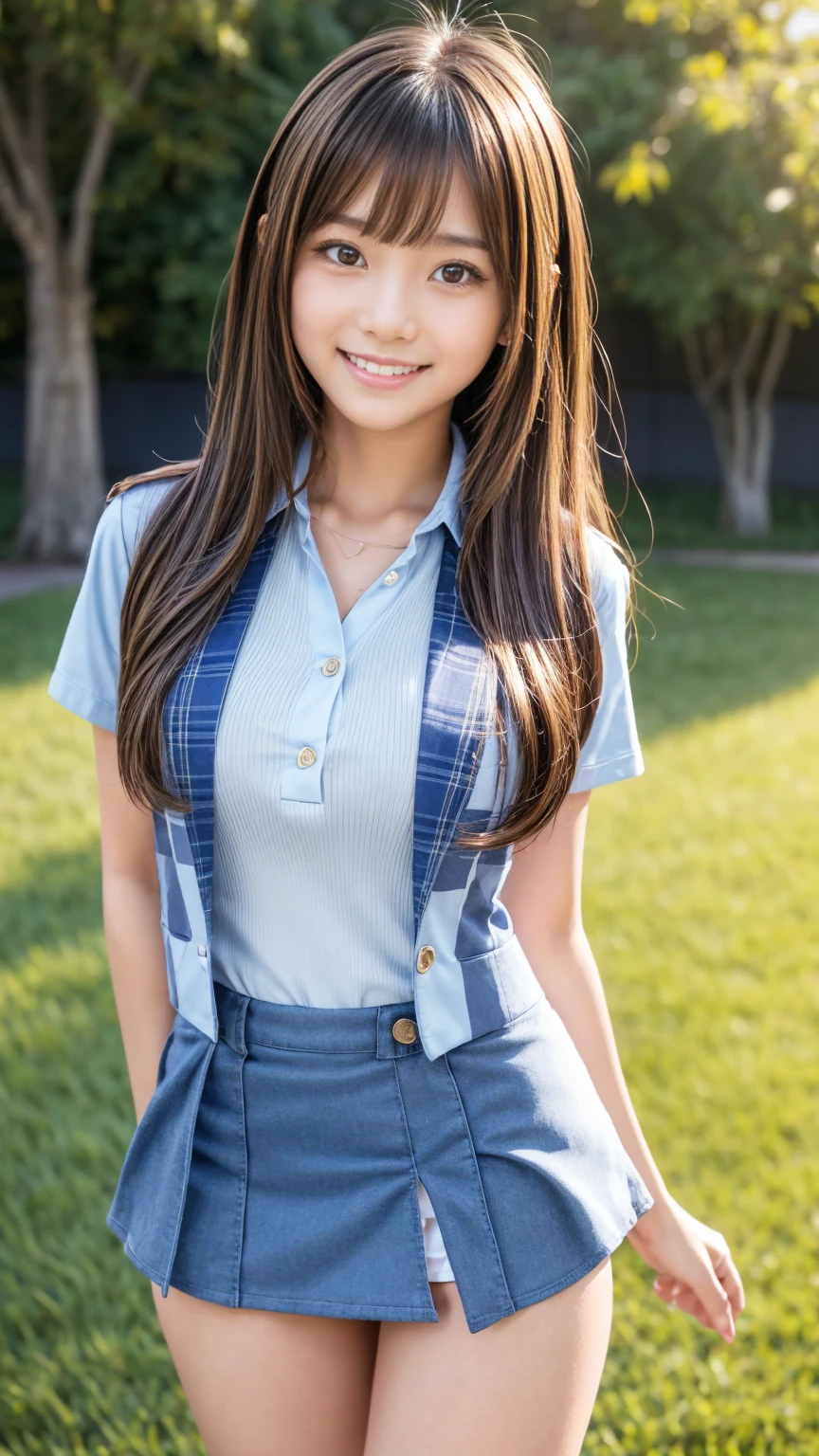 (8K、Raw photography、Highest quality、masterpiece:1.2),(Black Hair、Dark Eyes:1.9),(:1.6)、View your audience,Viewed from the front,White skin,(Twin tails:1.3)、(Tight waist:1.6)、(Clothes that accentuate the shape of the breasts:1.0)、(Big Breasts :1.3)、Slim figure、Ultra-high resolution,beautiful,beautiful fece,(One person、No background:1.9),whole bodyボディー,Japanese women,(reality的:1.37)、Photon Mapping,reality、(Baby-faced and cute: 1.2)、(Cute Smile: 1.8)、(Round face: 1.8)、Radio City、Physically Based Rendering、Depth of field rally background、photograph, (I can see your knees、Thigh close-up:1.8),(:1.6),whole body、Great quality