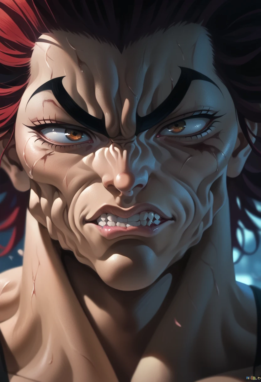 yujiro hanma, yujiro face, yujiro angry, furious yujiro hanma, face to face, facing,