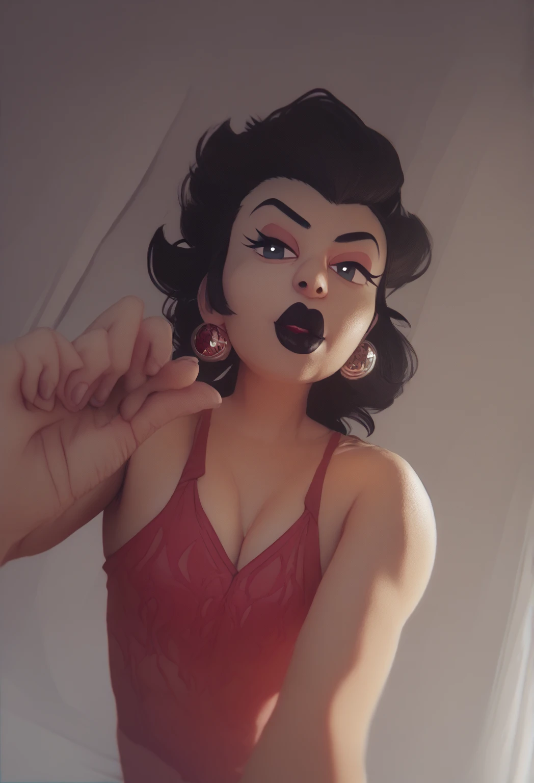 sexy princess peach, (lust lustful expression), black lips