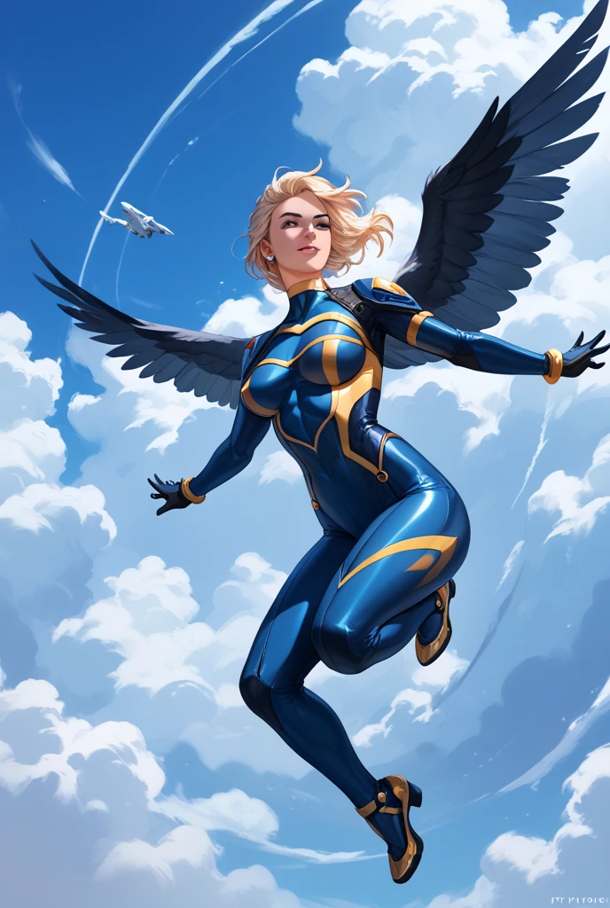 Sexy storm,flying in the clouds,thight suit