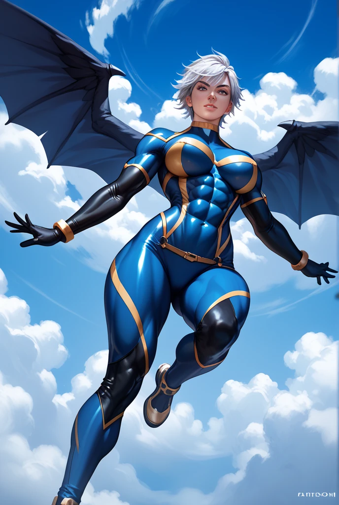 Sexy storm,flying in the clouds,thight suit,massive tits,strong abs