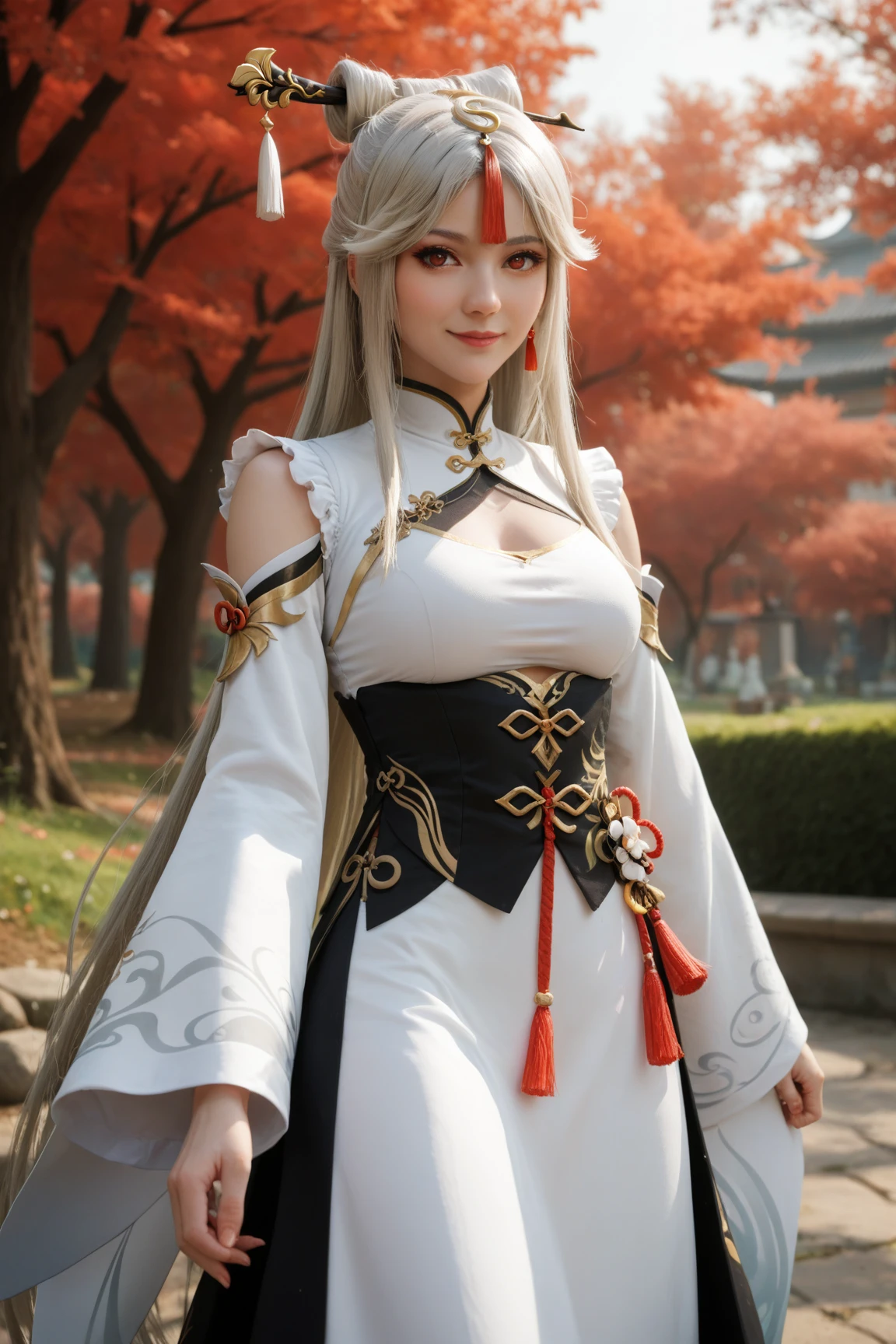 photorealistic, masterpiece, photorealistic, high resolution, soft light, hips up, blue eyes, hanfu, white hair, long hair, Taoist robe,oversized clothes, jewelry