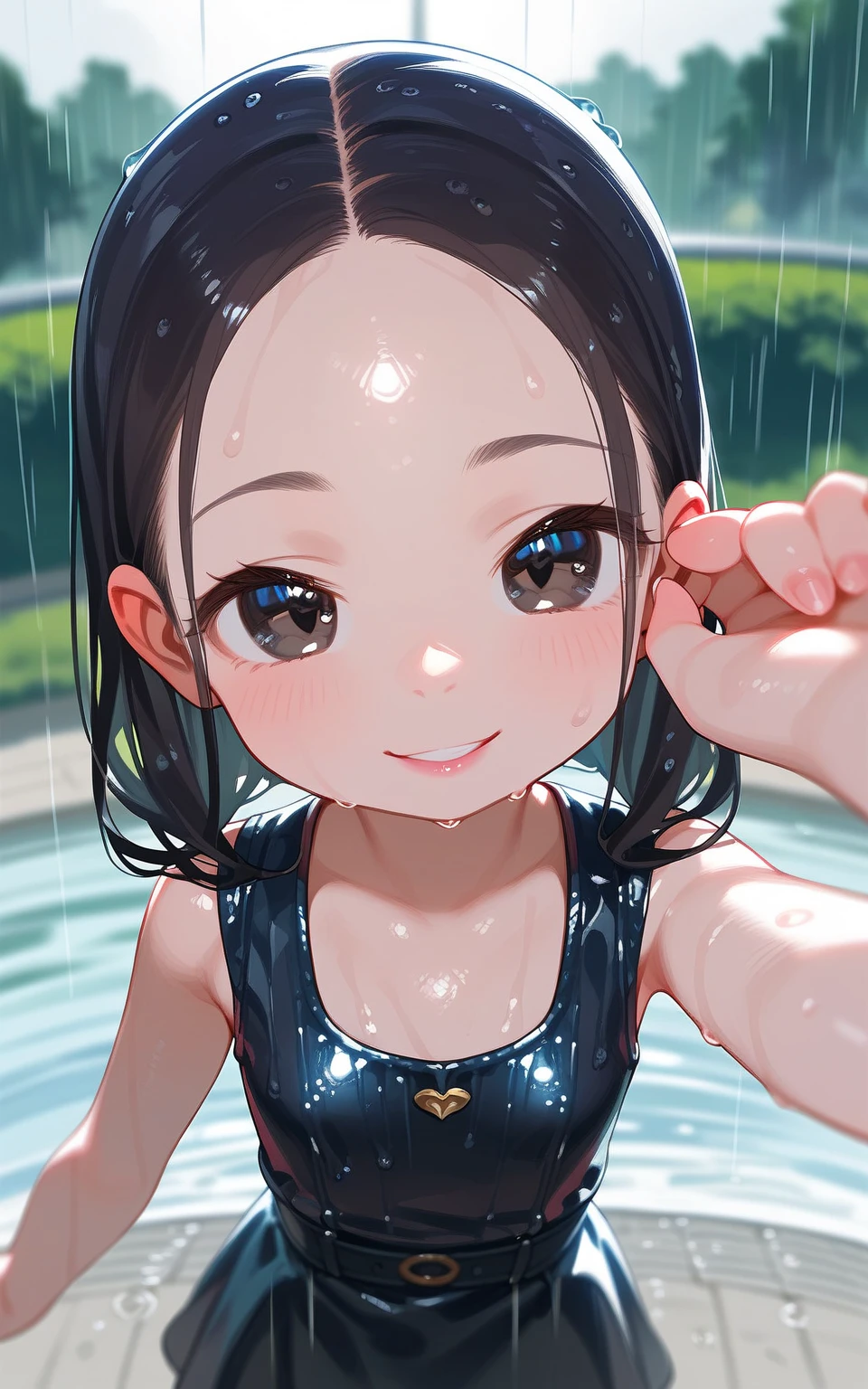 (8 Japanese girl)naked,Bathing,Close-up excited face climax face'Eyes wearing silver-white mirrored lens sunglasses、I looked at the world reflected in the lenses of my sunglasses..(Side Pony,Colorful Hair),