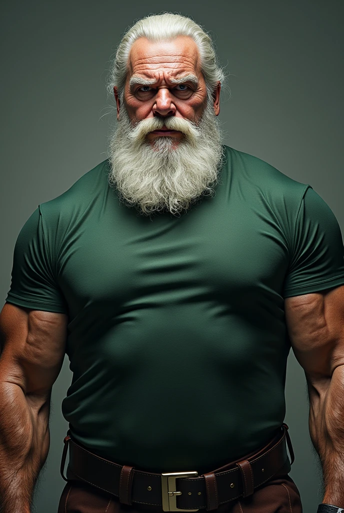 A beautiful adult male, with white beard and white hair, muscle,bulge, shorts,strong arms and body,big dick