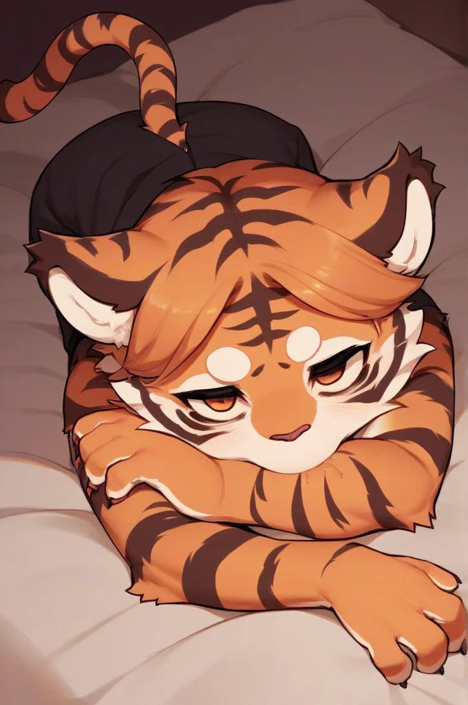 high qulity，masterpaintings，（A cute baby dressed in tiger clothes：2）