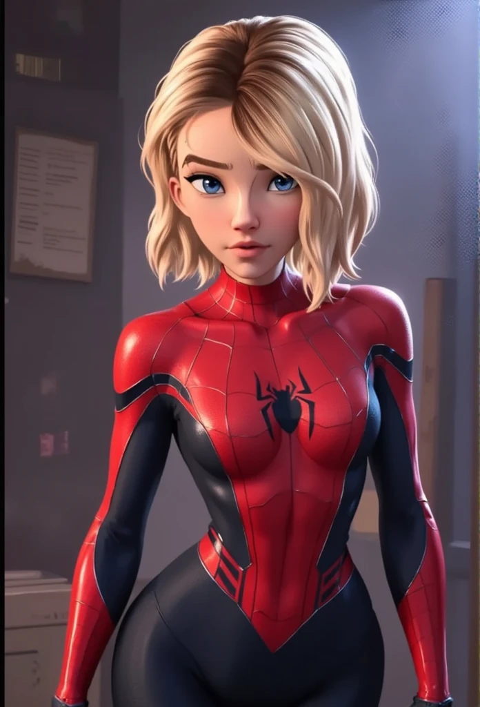 realistic, realism, photorealism, photo-realistic, high contrast, (photorealistic:1.4), (perfect female figure), 8k high definition detailed realistic, spider theme, spider gwen costume, marvel, beautiful detailed eyes, beautiful detailed lips, extremely detailed eyes and face, long eyelashes, high quality, ultra detailed, intricate, complex, hyper realistic, cinematic lighting, dramatic shadows, glossy skin, muscular physique, athletic build, dynamic pose, heroic, powerful, intense, fearless, confident, web-slinging, web-swinging, webbed suit, mask, costume, tight fit, acrobatic, agile, flexible, dynamic, graceful, sleek, high tech, futuristic, sci-fi, comic book, cinematic, epic, dramatic