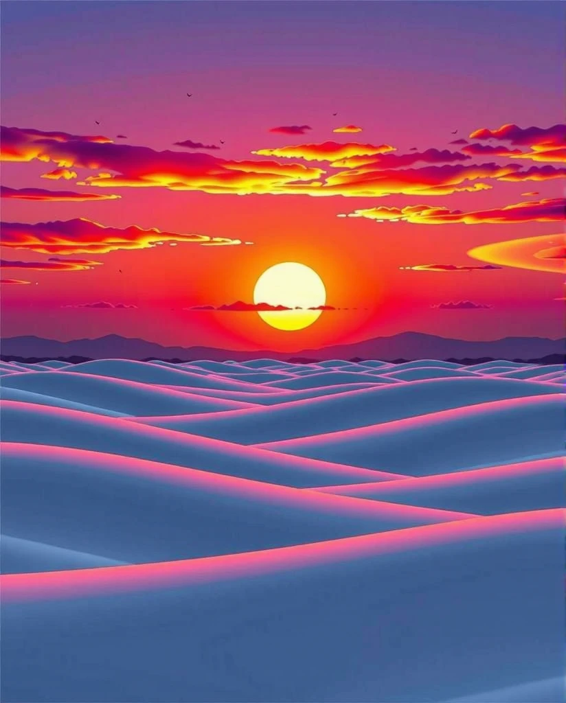 Sunset　modern　 illustration