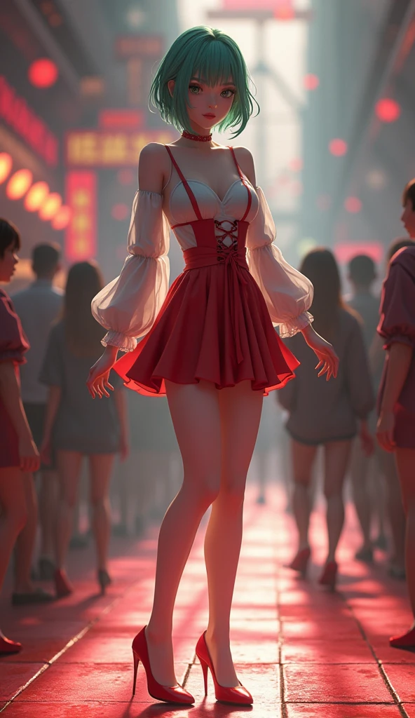 Japanese
Red hair
Short stature
Idol