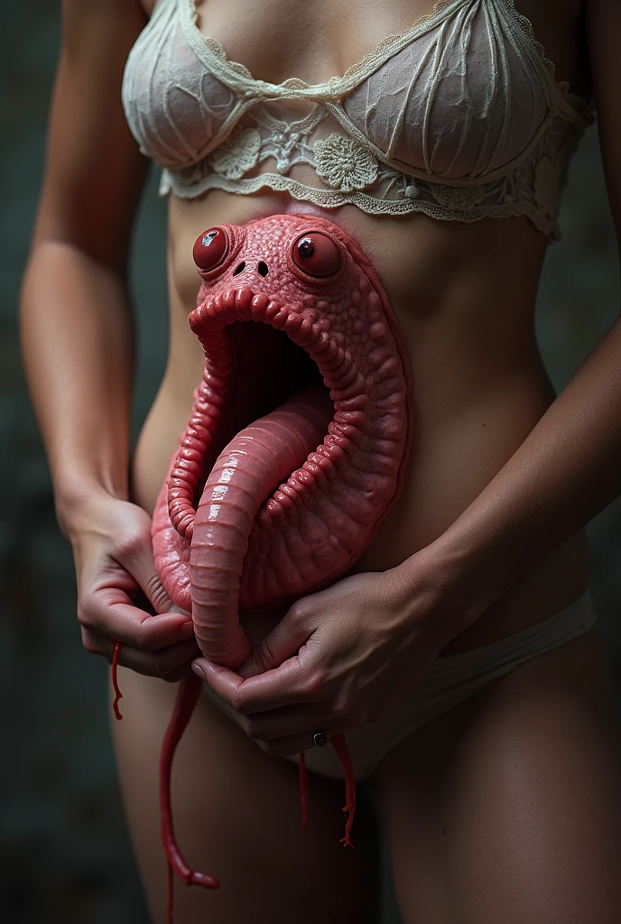 Realistic photo in 8k of a large female uterus with endometriosis and covered with spines on the outside