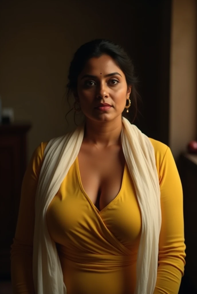 Sweaty Indian milf , showing giant soft breasts, nipples by opening the blouse front beautiful face, giant soft breasts soaked in sweat, open blouse, big , giant, erotic, seducing, saree,blouse, naughty facial expressions , indian traditional outfits, boobs valley, wide angle photography, prime lens cinematic, professional, showing to the young boy
