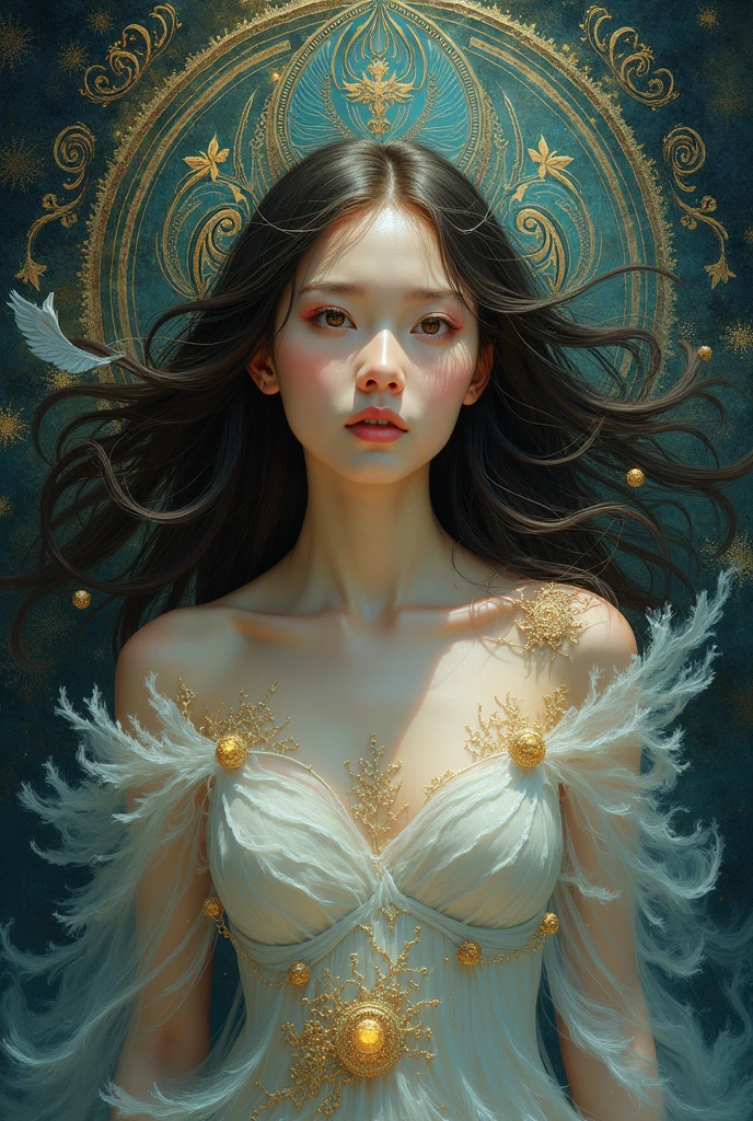NSFW, zhongfenghua, 1 chica, solo, hanfu, ancient_Chino_arquitectura, campo de flores, florecer, (humo blanco:1.3) (fotorrealista:1.4), zenredar, mandala, enredar, arte oficial, fondo de pantalla de unidad 8k, ultra detallado, hermoso y estetico, Obra maestra,mejor calidad, (dynamic angle:1.4), piel brillante, (destellos de colores flotantes:1) the most beautiful form of chaos, elegant, a brutalist designed, colores vivos, romanticism depth of field exotic_bailar, medio_desnudo