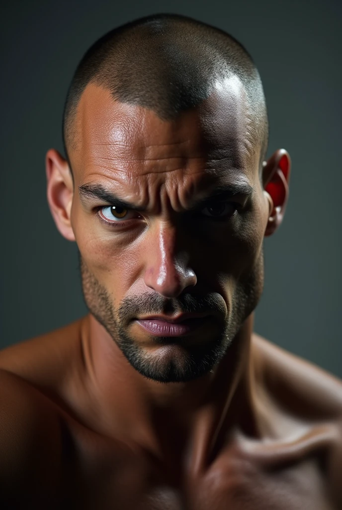 semen, muscular bald man, shirtless, oiled skin, intense expression, dramatic lighting, hyper-realistic, 8k, cinematic composition, dramatic pose, chiaroscuro lighting, dark moody atmosphere, powerful, masculine, dramatic shadows, warm color tones, photorealistic, bondage, cum, ruined,