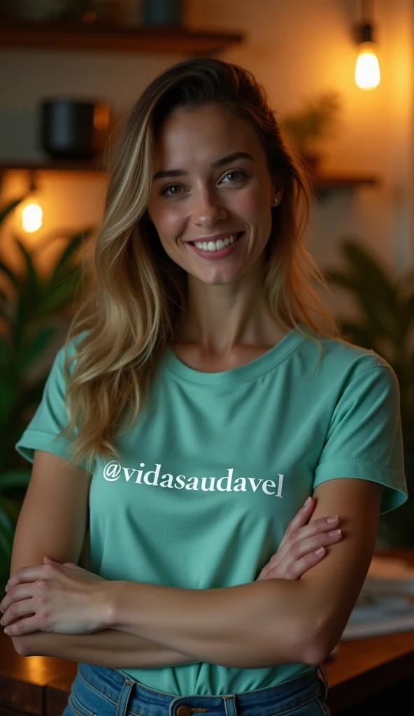 Chica argentina,good physique and adorable, if you are taking photos from the front, smiling at the camera, with a white t-shirt and black pants and green and white sneakers