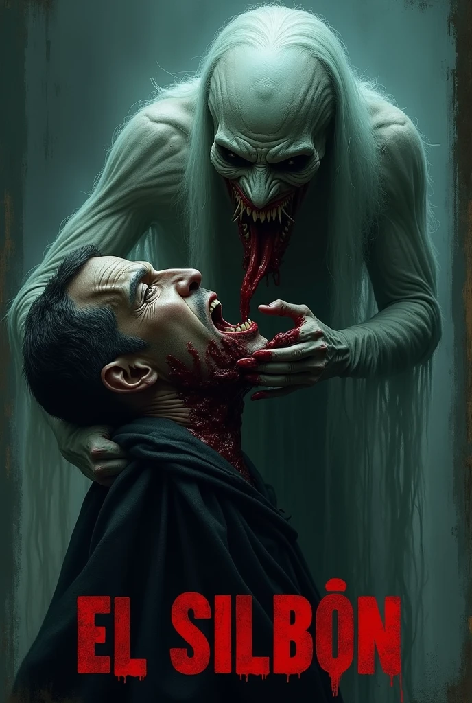 A vampire eating a person