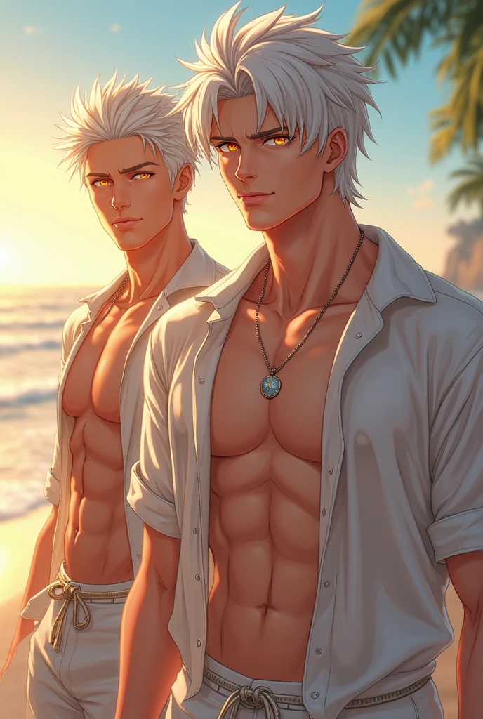 1 boy, black hair, white skin, Almond-shaped eyes, piercing eyes, healthy and radiant skin, well-shaped full lips, defined jaw, positive cantal inclination, wide and projected jaw, prominent cheekbones. Inverted triangle shaped body, 2 meters high, tall, muscular, sixpack. Blue eyes, wide collarbone, muscular and defined pectorals, muscular and defined back, muscular arms, broad and muscular shoulders, muscular legs, large and muscular calves, toned and marked abdomen, defined and perfect muscle insertions, narrow waist.