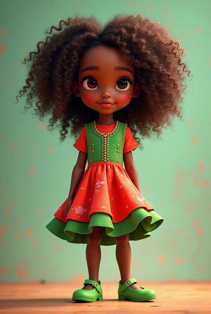(obra-prima), (melhor qualidade), (ultra-detalhado), (corpo inteiro: 1.2) loli menina negra, jardineira, touca, capuz, sorriso claro, corpo inteiro, :3, cabelo multicolor, curto, preso, pavor, moderno, Modern accessories, fundo tom pastel , colorido e simples.