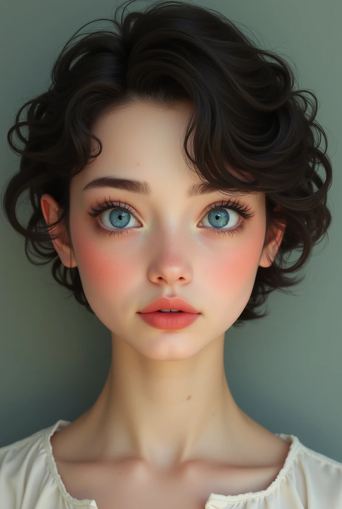 Cute, twink, dark blonde hair, teen, teenager, crop top, whore house, blue eyes, short hair, messy hair, matthew grey gubler as a girl, surprised expression, busty, gigantic breasts, thin, feminine body, bmb-fc, ch0l4m4k3up, lipliner, eyeliner, red lipstick/lipstick